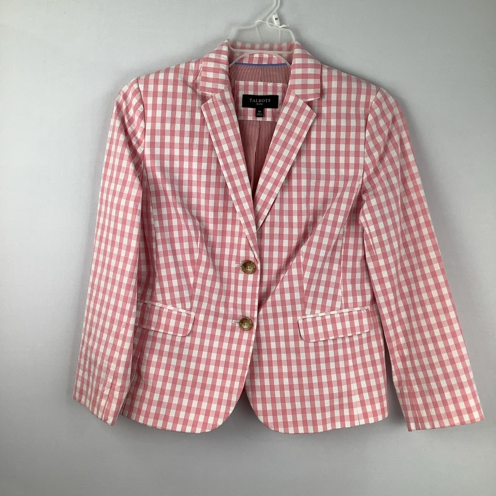 Talbots Women's Gingham Blazer womens size 10p
